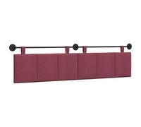 vidaXL Tête de lit Suspendue Rayé Bordeaux 210 x 55 x 5 cm Tissu, Décor Mural de Chambre, tête de lit Suspendue rectangulaire Moderne, Panneau rembourré Gain de Place, Design Minimaliste Ajustable