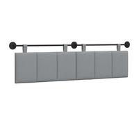 vidaXL Tête de lit Suspendue Rayé Gris Clair 190 x 55 x 5 cm Tissu, Décor Mural de Chambre, tête de lit Suspendue rectangulaire Moderne, Panneau rembourré Gain de Place, Design Minimaliste Ajustable