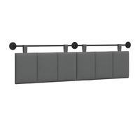 vidaXL Tête de lit Suspendue Rayé Gris foncé 190 x 55 x 5 cm Tissu, Décor Mural de Chambre, tête de lit Suspendue rectangulaire Moderne, Panneau rembourré Gain de Place, Design Minimaliste Ajustable