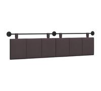 vidaXL Tête de lit suspendue Rayé Marron foncé 210 x 55 x 5 cm tissu, Décor mural de chambre, tête de lit suspendue rectangulaire moderne, panneau rembourré gain de place, design minimaliste ajustable