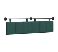 vidaXL Tête de lit Suspendue Rayé Vert foncé 170 x 55 x 5 cm Tissu, Décor Mural de Chambre, tête de lit Suspendue rectangulaire Moderne, Panneau rembourré Gain de Place, Design Minimaliste Ajustable