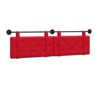 vidaXL Tête de lit Suspendue Rouge 170 x 55 x 5 cm Simili Cuir, Tête de lit Moderne, rectangulaire, à Montage Mural, Dossier rembourré, Design Minimaliste, élégant et Gain de Place