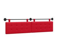 vidaXL Tête de lit suspendue Rouge 210 x 55 x 5 cm Simili cuir, Chambre à coucher, Rectangulaire, Moderne, Tête de lit murale, Design compact, Décor élégant, Lignes simples et épurées, Dosseret moelle