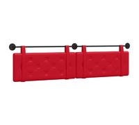 vidaXL Tête de lit Suspendue Rouge 210 x 55 x 5 cm Simili Cuir, Tête de lit Moderne, rectangulaire, à Montage Mural, Dossier rembourré, Design Minimaliste, élégant et Gain de Place