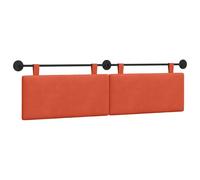 vidaXL Tête de lit Suspendue Rouge Orange Tissu en Velours côtelé, Tête de lit Moderne rectangulaire à Fixer au Mur, rembourrée Douce, Dossier réglable, Gain de Place