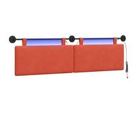 vidaXL Tête de lit Suspendue Rouge Orange Tissu en Velours côtelé, Tête de lit Moderne rectangulaire à Fixer au Mur, rembourrée Douce, Dossier réglable, Gain de Place
