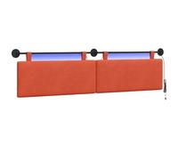 vidaXL Tête de lit Suspendue Rouge Orange Tissu en Velours côtelé, Tête de lit Moderne rectangulaire à Fixer au Mur, rembourrée Douce, Dossier réglable, Gain de Place