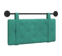 vidaXL Tête de lit suspendue Turquoise 100 x 55 x 5 cm Velours, Tête de lit moderne rectangulaire à montage mural, rembourrée avec des sangles, design à boutons capitonnés pour une déco de chambre rel