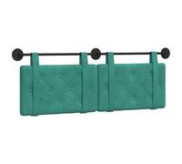 vidaXL Tête de lit suspendue Turquoise 130 x 55 x 5 cm Velours, Tête de lit moderne rectangulaire à montage mural, rembourrée avec des sangles, design à boutons capitonnés pour une déco de chambre rel