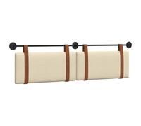 vidaXL Tête de lit Suspendue Uni Crème 170 x 55 x 5 cm PU Antique, Chambre Minimaliste, Têtière Murale, Design Rectangulaire, Confort Rembourré, Accessoire Gain de Place Efficace