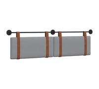 vidaXL Tête de lit Suspendue Uni Gris Clair 170 x 55 x 5 cm PU Antique, Chambre Minimaliste, Têtière Murale, Design Rectangulaire, Confort Rembourré, Accessoire Gain de Place Efficace