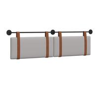 vidaXL Tête de lit Suspendue Uni Gris Nuage 170 x 55 x 5 cm PU Antique, Chambre Minimaliste, Têtière Murale, Design Rectangulaire, Confort Rembourré, Accessoire Gain de Place Efficace