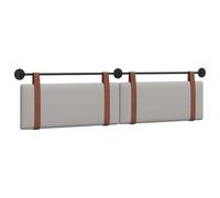 vidaXL Tête de lit Suspendue Uni Gris Nuage 210 x 55 x 5 cm PU Antique, Chambre Minimaliste, Têtière Murale, Design Rectangulaire, Confort Rembourré, Accessoire Gain de Place Efficace