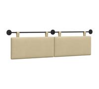 vidaXL Tête de lit Suspendue Uni Gris Vert Clair 170 x 55 x 5 cm, Tête de lit rectangulaire Moderne montée au Mur, Tissu Doux, Design Minimaliste