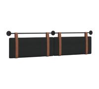 vidaXL Tête de lit Suspendue Uni Noir 210 x 55 x 5 cm PU Antique, Chambre Minimaliste, Têtière Murale, Design Rectangulaire, Confort Rembourré, Accessoire Gain de Place Efficace