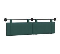 vidaXL Tête de lit Suspendue Uni Vert foncé 170 x 55 x 5 cm Tissu, Déco Chambre, tête de lit Moderne en Tissu, Fond Mural, Point Focal Luxe pour Dormir, Confort Intemporel