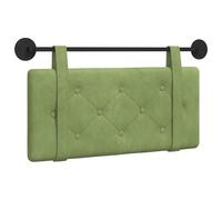 vidaXL Tête de lit suspendue Vert clair 100 x 55 x 5 cm Velours, Tête de lit moderne rectangulaire à montage mural, rembourrée avec des sangles, design à boutons capitonnés pour une déco de chambre re