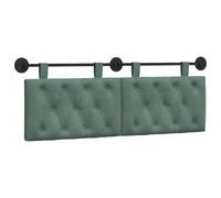 vidaXL Tête de lit Suspendue Vert Mer 130 x 55 x 7 cm Velours, Tête de lit Murale Moderne, en Velours, rectangulaire, rembourrée, capitonnée, Bois Composite, Gain de Place