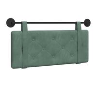 vidaXL Tête de lit suspendue Vert Mer 110 x 55 x 5 cm Velours, Tête de lit moderne rectangulaire à montage mural, rembourrée avec des sangles, design à boutons capitonnés pour une déco de chambre rela