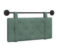 vidaXL Tête de lit suspendue Vert Mer 100 x 55 x 5 cm Velours, Tête de lit moderne rectangulaire à montage mural, rembourrée avec des sangles, design à boutons capitonnés pour une déco de chambre rela