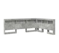 vidaXL Tête de lit vieXL 160 x 200cm en bois d'ingénierie gris béton avec un sacré espace de rangement, design en L, style minimaliste qui déchire pour mieux organiser ta chambre, modèle autonome, néc