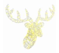 vidaXL Tête de Renne Blanc Chaud 60 cm Acrylique, Salon, décoration Moderne de Renne, Ornement de Noël, Figure Acrylique, lumière LED, Style épuré