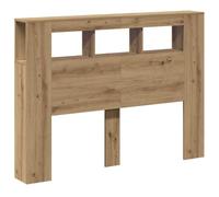 vidaXL Tête LED chêne Artisanal 140x18,5x103,5 cm lit