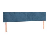 Hoofdborden 2 st 100x5x78/88 cm fluweel donkerblauw345862