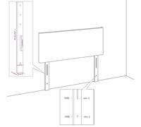 Têtes de Lit Gris Foncé 144x5x78/88 cm Tissu Meubles de Chambre vidaXL