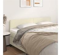 vidaXL 2 x Têtes de Lit Meubles de Chambre à Coucher Accessoires de Lit Simple Têtes de Cadre de Lit Intérieur Crème 90x5x78/88 cm Similicuir