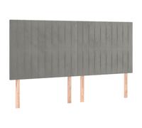 Vidaxl Têtes De Lit 4 Pcs Gris Clair 80x5x78/88 Cm Velours Gris