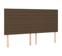 Vidaxl Têtes De Lit 4 Pcs Marron Foncé 100x5x78/88 Cm Tissu Marron