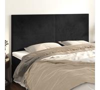 Vidaxl Têtes De Lit 4 Pcs Noir 100x5x78/88 Cm Velours Noir