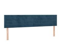vidaXL 2x Têtes de lit Meubles de chambre à coucher Velours bleu foncé 90x5x78/88 cm