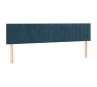 vidaXL Têtes de Lit Meubles de Chambre à Coucher Accessoires de Lit Simple Têtes de Cadre de Lit Intérieur Bleu Foncé 160x5x78/88 cm Velours