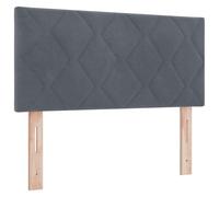 vidaXL Tête de lit LED avec lampes à bandes LED gris foncé 100 cm velours