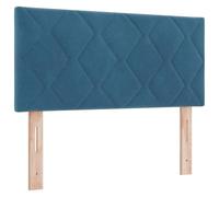 vidaXL Têtière LED avec Un Design en Blocs de Diamant, Bleu foncé, 100 cm, en Velours, avec USB, Contemporain, Murale, Durable, avec Une Tapisserie Lisse et Un éclairage Ajustable.