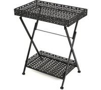 Table à Thé Pliante Style Vintage Métal Noir Table à Manger de Cuisine vidaXL