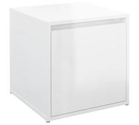 vidaXL Tiroir Boîte Coffre à Outils Boîte de Rangement d'Outils Coffre de Stockage Boîte de Couloir Blanc Brillant 40,5x40x40 cm Bois d'Ingénierie