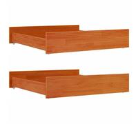 vidaXL Tiroir de lit 2 pcs. Marron cireux Pin massif