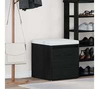 Commode - Tiroir en Bois Noir - 40,5x40x40 cm - Bois d Ingénierie - Style Contemporain