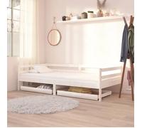 vidaXL Tiroirs de lit 2 pcs Blanc Bois de pin massif 806971