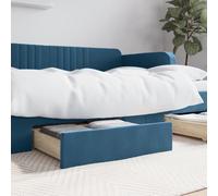 vidaXL Bed Drawers 2 pcs Blue Engineered Wood and Velvet, Storage Drawer, Bed Box, Bed Storage Unit, Under Bed Drawer, Bedroom Accessory