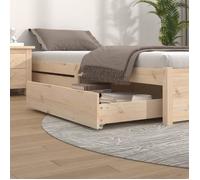 2x Tiroirs de Lit Blanc Bois de Pin Massif Accessoire Chambre à Coucher vidaXL