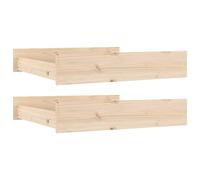 Vidaxl Tiroirs De Lit 2 Pcs Bois De Pin Massif Marron