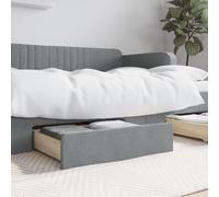Vidaxl Tiroirs De Lit 2 Pcs Gris Clair Bois D'ingénierie Et Tissu Gris