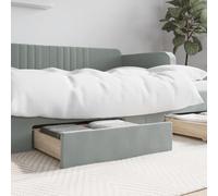 Vidaxl Tiroirs De Lit 2 Pcs Gris Clair Bois D'ingénierie Et Velours Gris