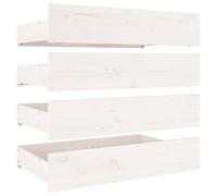 Vidaxl Tiroirs De Lit 4 Pcs Blanc Bois De Pin Massif Blanc