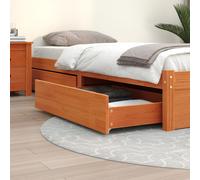 vidaXL Tiroirs de lit 4 pcs Cire Marron Bois de pin Massif, tiroir de Rangement, tiroir de lit en Bois Massif, boîte de lit, tiroir sous Le lit