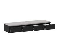 vidaXL Tiroirs de lit avec tiroir – Bois d'ingénierie noir, minimaliste – 120 x 36,5 x 16,5 cm